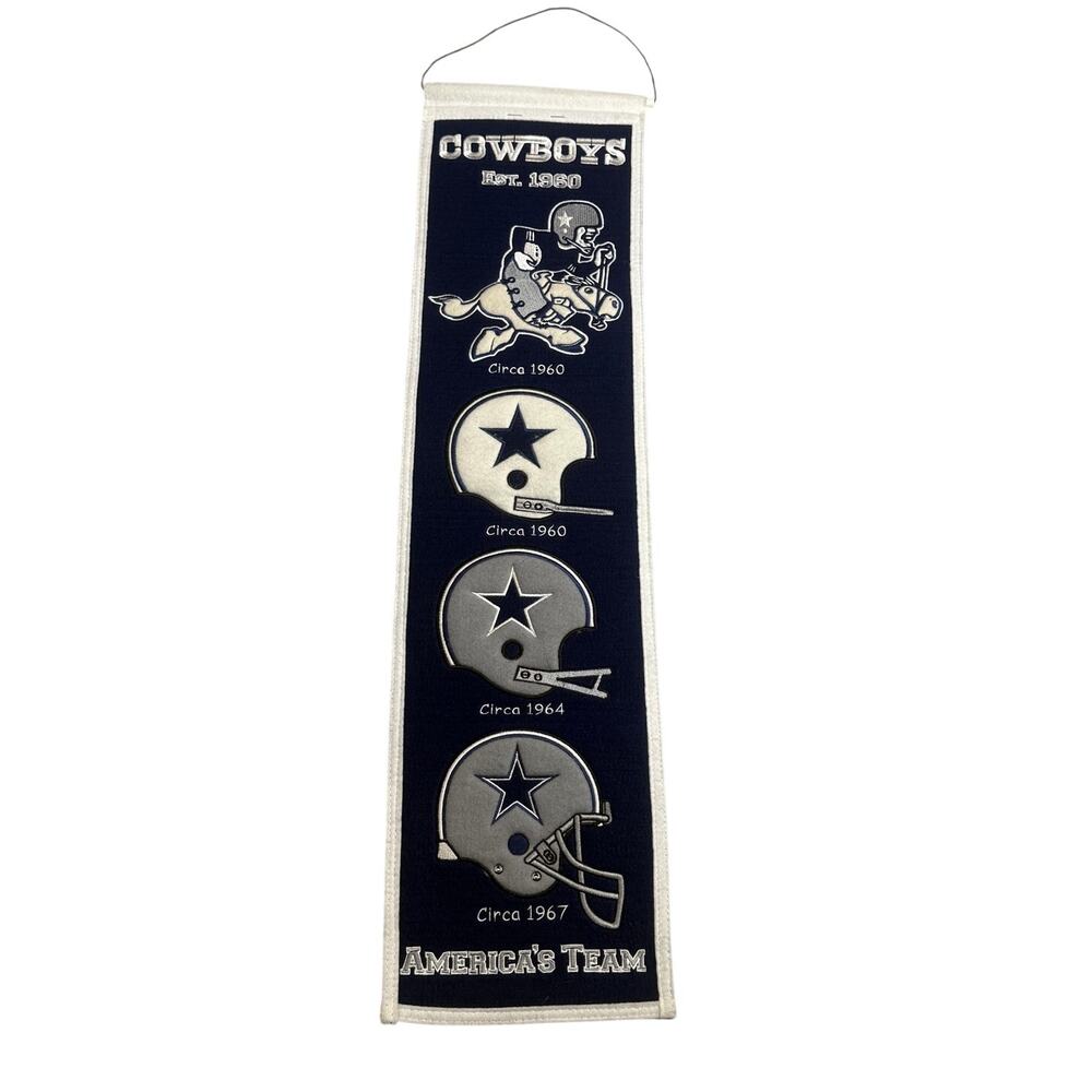 Dallas Cowboys 8" x 32" Heritage Banner Winning Streak Football Man Cave Gift
